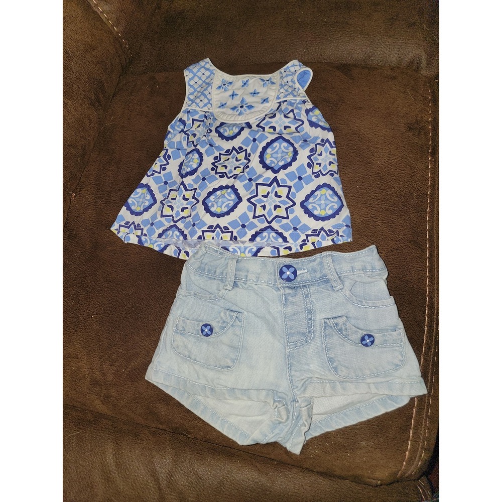 Gymboree Greek isle style tank and shorts size 12 18 months